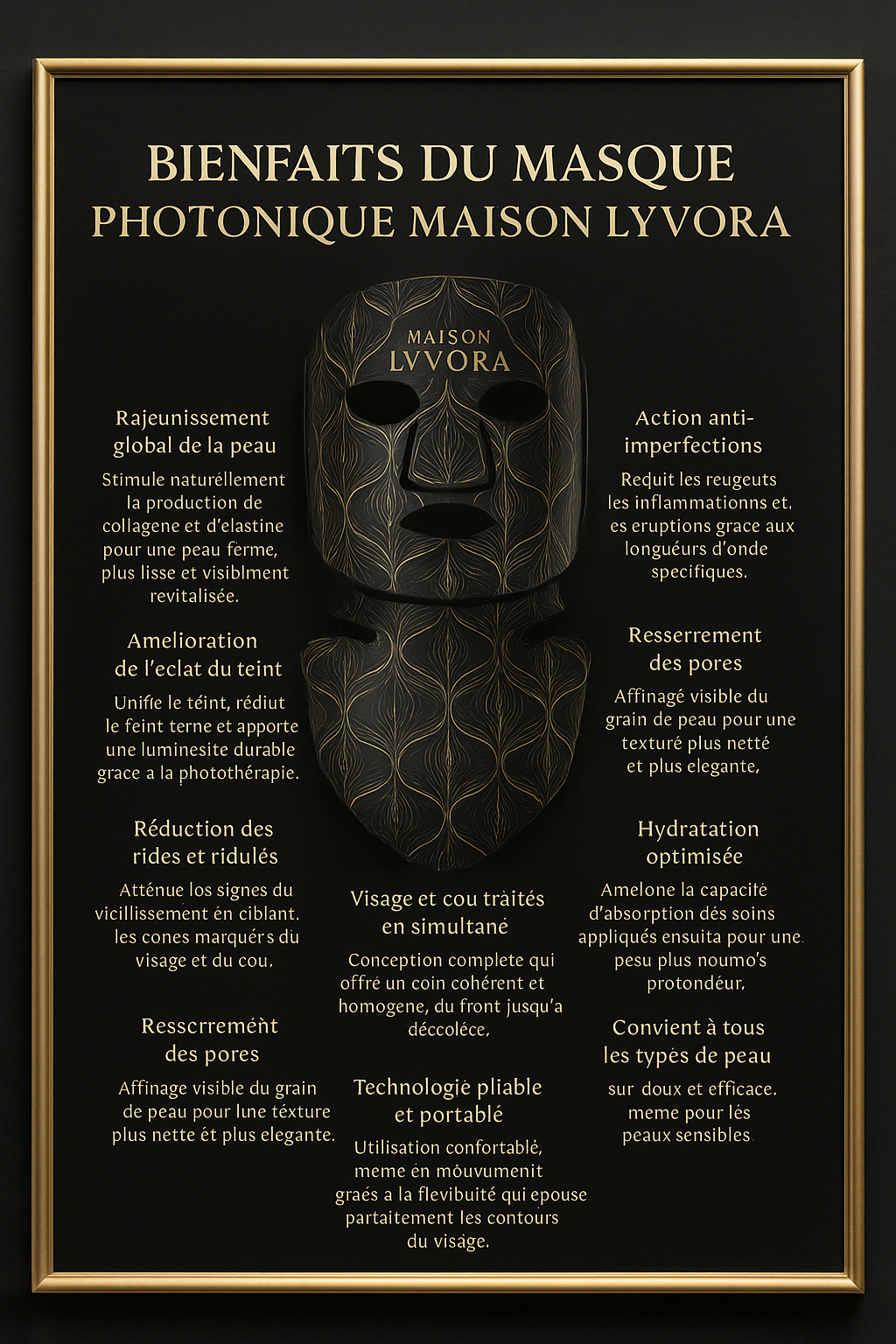 Masque LED 8 Couleurs Visage & Cou